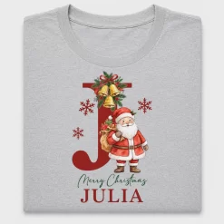 Santa Letter J Monogram Christmas DTF Transfer