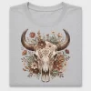Boho Bull Skull Floral DTF Transfer