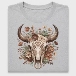 Boho Bull Skull Floral DTF Transfer