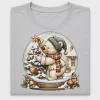 Vintage Polar Bear Snow Globe DTF Transfer