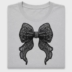 Black Glitter Bow DTF Transfer