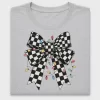 Checkered Christmas Lights Bow DTF Transfer