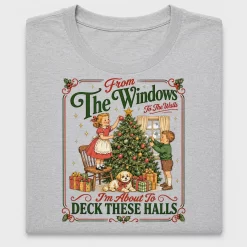Retro Christmas Deck The Halls DTF Transfer