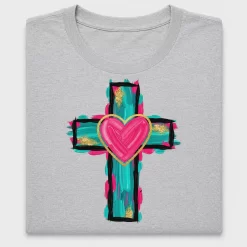 Brushstroke Heart Cross DTF Transfer