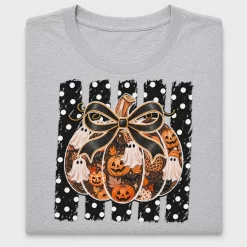 Halloween Pumpkin Ghost Bow DTF Transfer