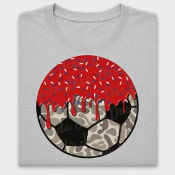 Camo Soccer Ball Red Drip DTF Transfer