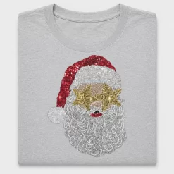Glitter Santa Face DTF Transfer