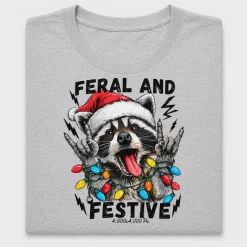 Feral And Festive Raccoon DTF Transfer