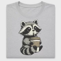 Cute Raccoon Coffee DTF Transfer