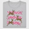 Retro Deer with Pink Bow DTF Transfer