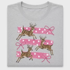 Retro Deer with Pink Bow DTF Transfer