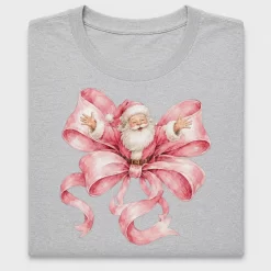 Watercolor Pink Santa Bow DTF Transfer