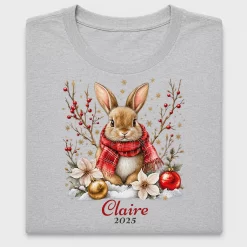 Christmas Bunny Watercolor DTF Transfer