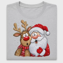 Funny Santa Reindeer Portrait DTF Transfer