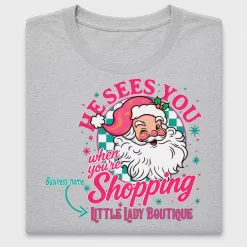 Retro Santa Shopping DTF Transfer Design