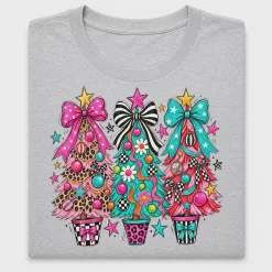 Colorful Christmas Trees Bows DTF Transfer
