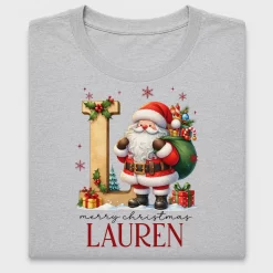 Santa Claus Christmas Initial DTF Transfer