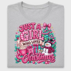 Girly Christmas Just A Girl DTF Transfer
