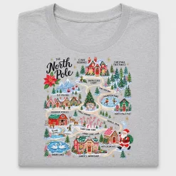 Retro North Pole Map DTF Transfer