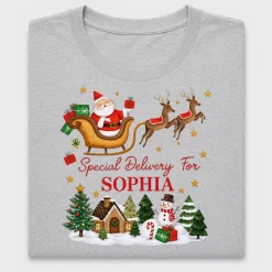Christmas Santa Sleigh DTF Transfer Personalized
