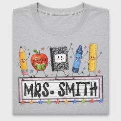 Teacher Name Crayon Pencil DTF Transfer