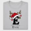 Christmas Reindeer Initial E DTF Transfer