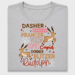 Reindeer Names Christmas DTF Transfer
