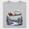 Santa Sleigh Reindeer Full Moon DTF Transfer
