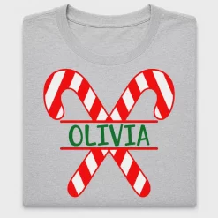Candy Cane Name Frame DTF Transfer