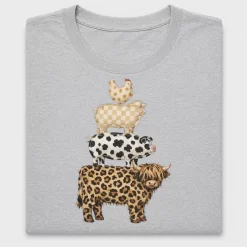 Stacked Farm Animals Leopard DTF Transfer
