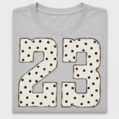 Varsity Numbers White Polka Dot DTF Transfer