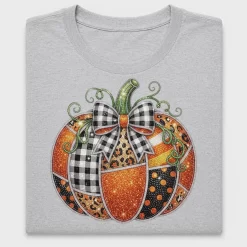 Patchwork Pumpkin with Bow DTF Transfer