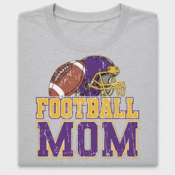 Football Mom DTF Transfer Purple Gold