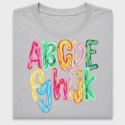 ABC DEF Ghi JK Neon DTF Transfer