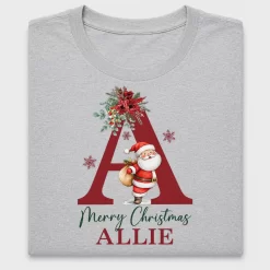 Personalized Christmas Santa Initial DTF Transfer