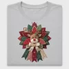 Quilted Reindeer Christmas Wreath DTF Transfer