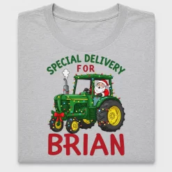Christmas Tractor Santa DTF Transfer