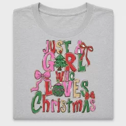 Just A Girl Who Loves Christmas DTF Transfer