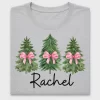 Christmas Tree Pink Bow DTF Transfer