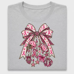 Pink Ribbon Football Bow DTF Transfer