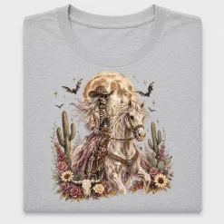 Western Skeleton Cowgirl Horse DTF Transfer