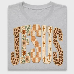 Retro Jesus Leopard Print DTF Transfer