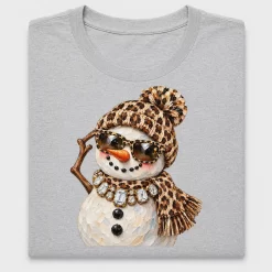 Glam Leopard Snowman DTF Transfer