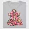 Christmas Cross Poinsettia DTF Transfer