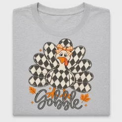 Gobble Checkered Turkey DTF Transfer