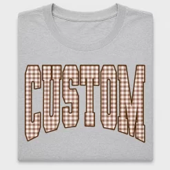 Gingham Varsity Name DTF Transfer