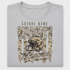 Distressed Camo Football Mascot DTF Transfer