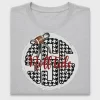 Football Houndstooth Initial DTF Transfer