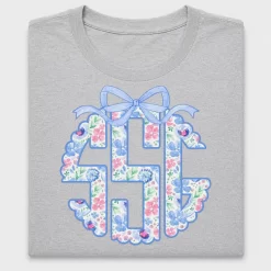 Floral Bow Monogram Letter H DTF Transfer