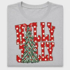 Holly Jolly Christmas Tree DTF Transfer